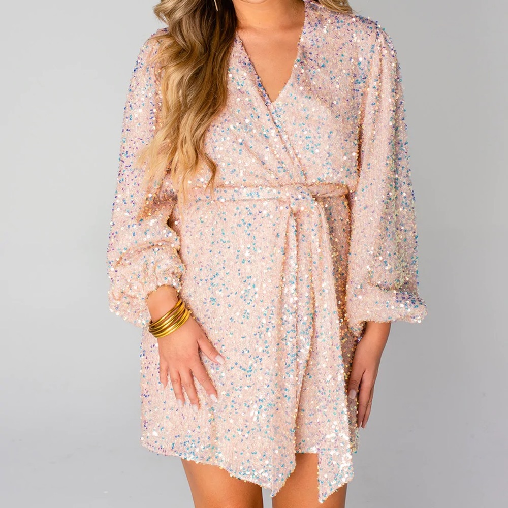 Buddy Love Sequin Wrap Dress